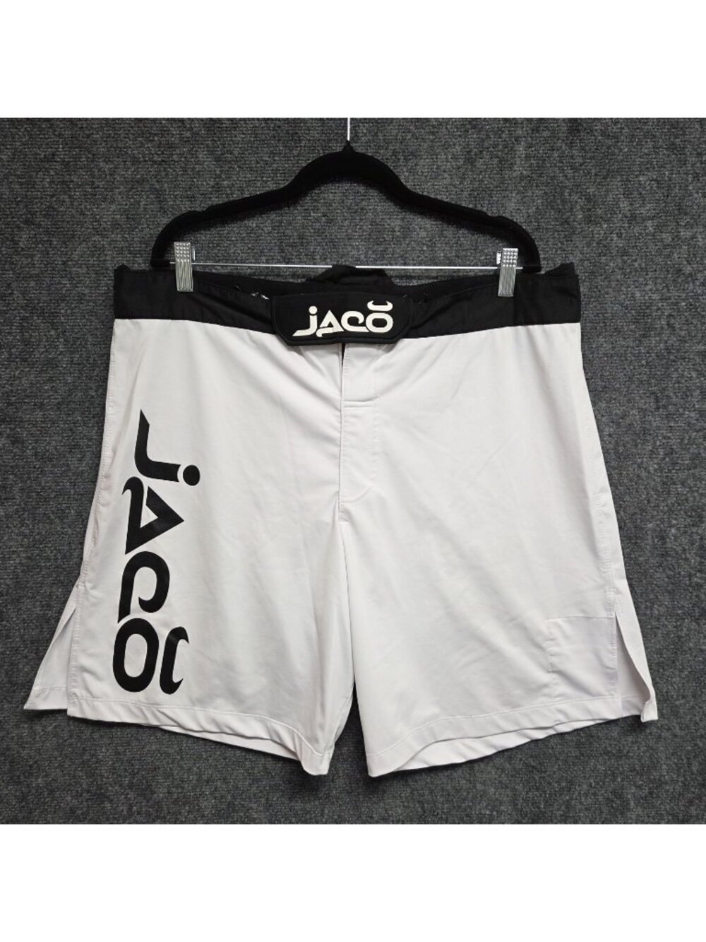 Jaco Resurgence Fight Shorts Mens 38 Black White MMA Jiu Jitsu Grappling Distres